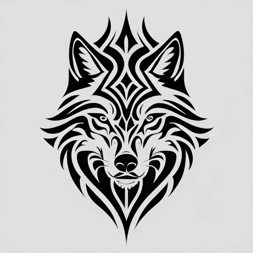 Wolf with mountain background Tattoo idea