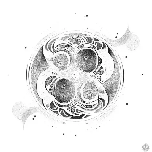 Ying Yang Taht Consists Of Nature And Technology