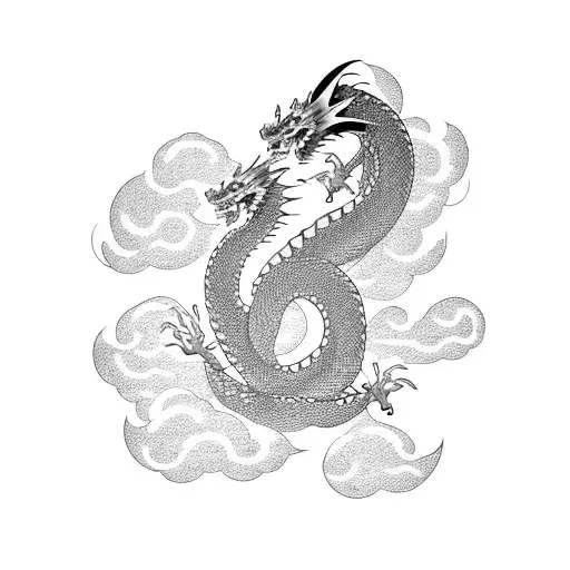 Japanese Dragon And Cloud