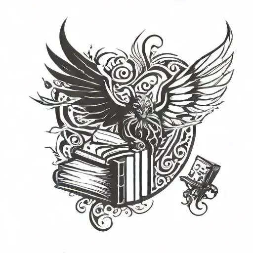 Books And Devil Wing