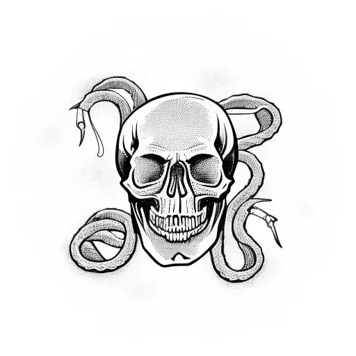 Skull With Snakes