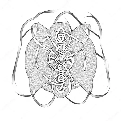 Celtic Knot Of A Jumping Cougar From The Side View