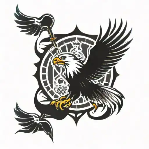 An Eagle With An Iglesia Ni Cristo Flag On Forearm