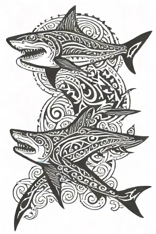 Tribal Shark Swimming