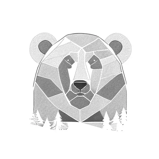 Large Bear Silhouette With 3 Cubs