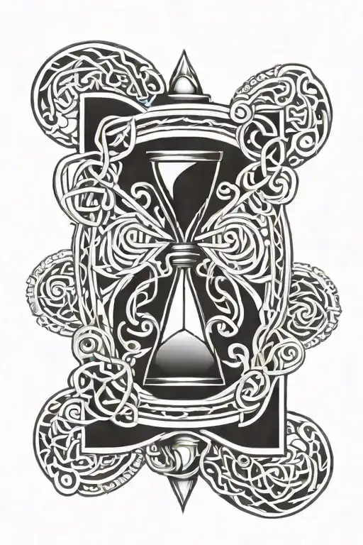 Hourglass Surrounded By Celtic Knots