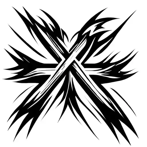 Cross With Ocean Waves Simple