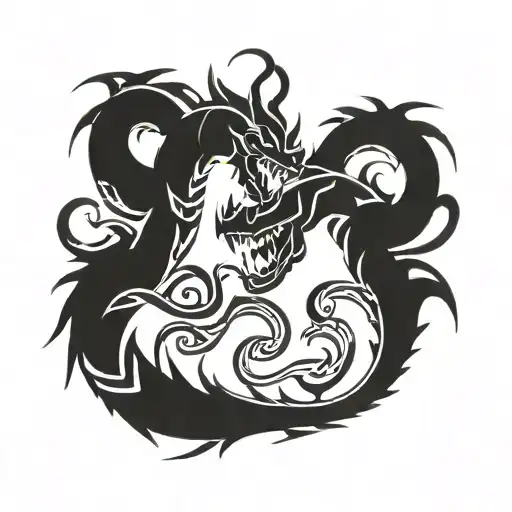 Demon Snake Fighting Each Other