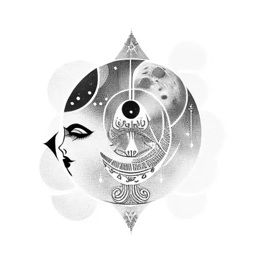 Moon With Woman Face