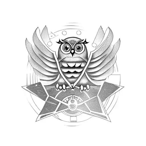 Owl With The Wheel Of Fortune