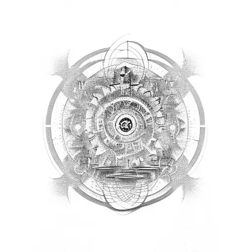 Symbol Of Chaos With Limited Depictions Of The Flexibility Of Time And Space In The Background