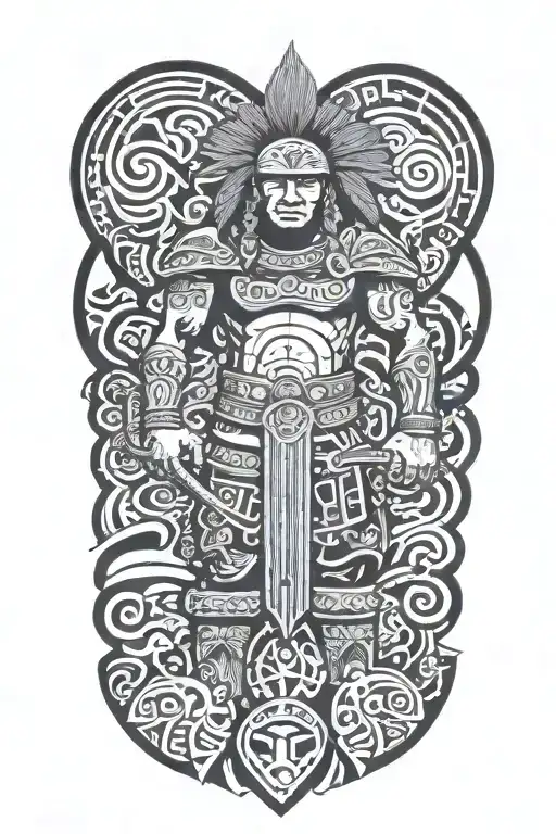 A Polynesian Warrior With Landscapes Like Mt Edna