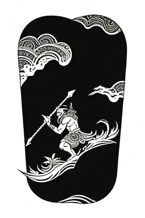 A Polynesian Warrior With Landscapes Like Mt Edna Fashion And Agnes With Ocean Animals