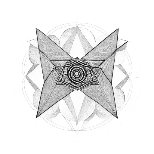 Dove And The Reaper Symbol In The Middle Of Geometric Symmetry Abstract Circles And Triangles
