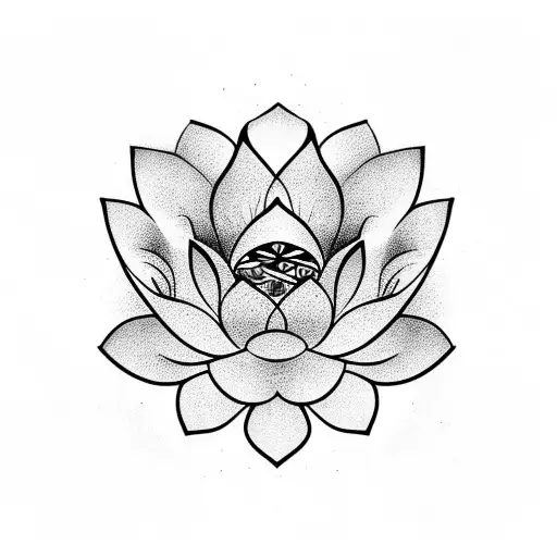 Lotus Flower With A Camera Lens