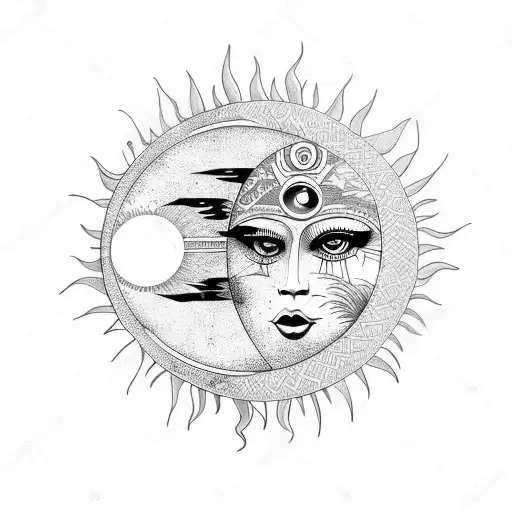 Sun And Moon Coloured For Woman