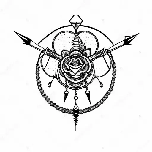 Taurus Dream Catcher With Arrow And Roses