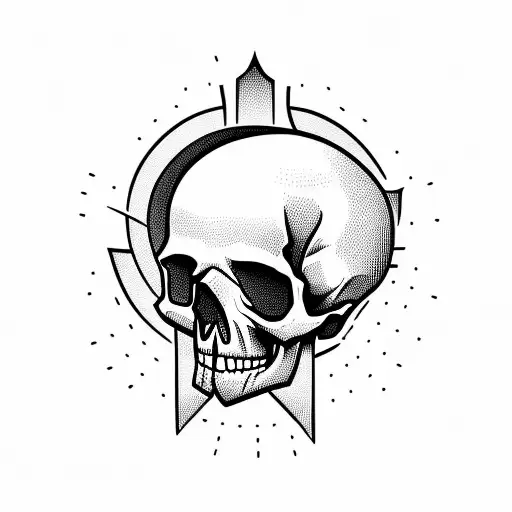 Skull With Tribal 90S