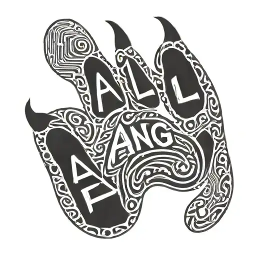 A Dog Paw With The Letters Anplg Incrusted In The Paw