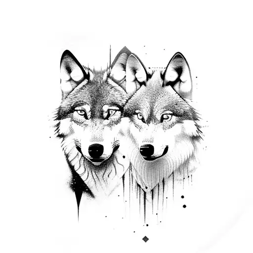 2 Wolves Black And White Representing Good And Evil