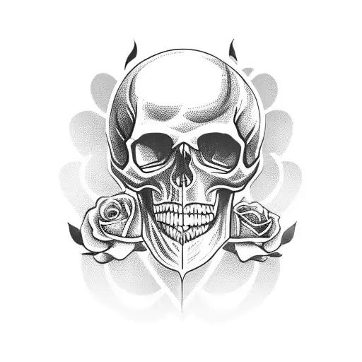 Skull Roses Eagle