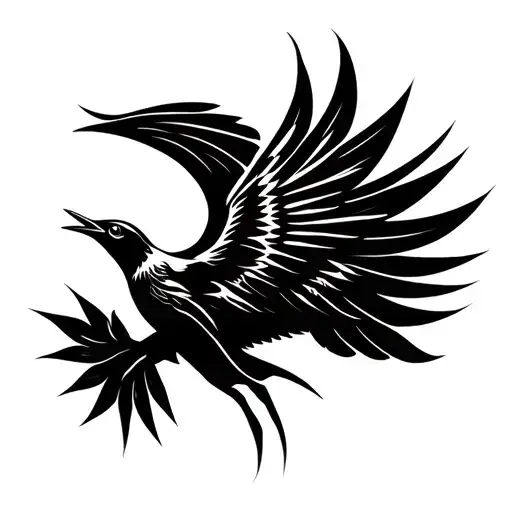 Flying Bird Tattoo With Broken Wing