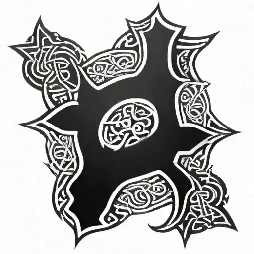 Celtic Cross With Pentagram In The Center