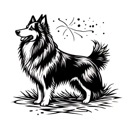 Rough Collie On Nordic Style