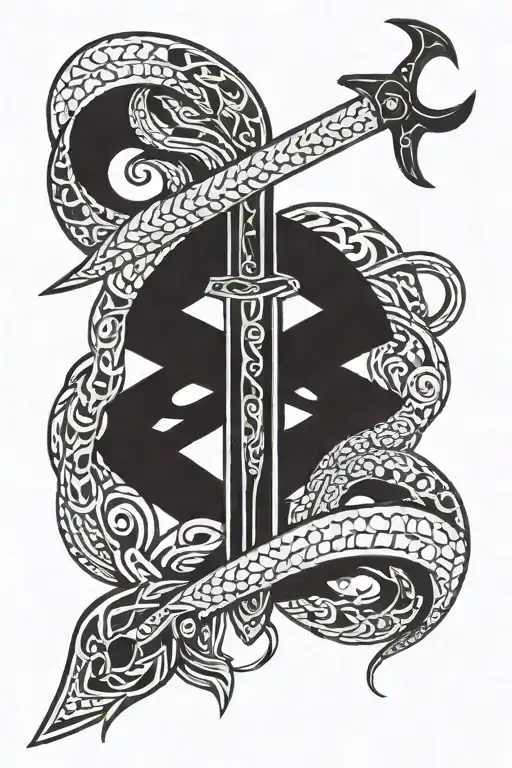 Scandinavian Sword With Snake