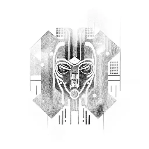 Cyberpunk Balck And White Back