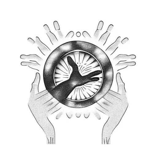 Praying Hands And Moon