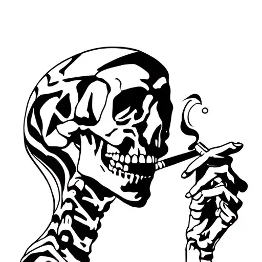 Skeleton Smoking A Cigarette