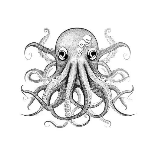 Mean Octopus On Back Shoulder And Pec