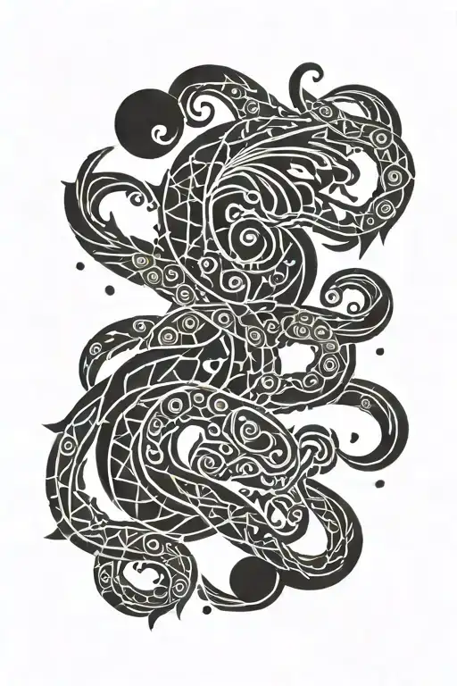 Aquarius Zodiac Sign Constellation Intertwined