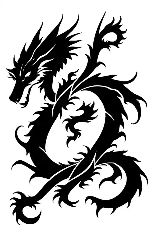 Wolf And Dragon Circling Each Other