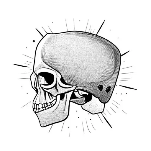 Helmet On Skull Full Arm Tatto Sleeve