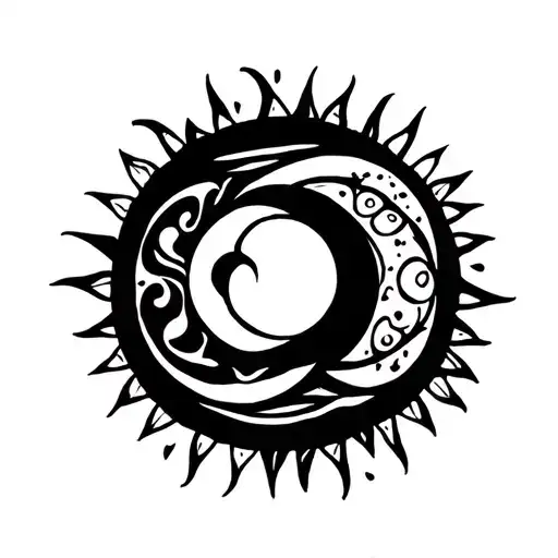 Moon And Sun Shining