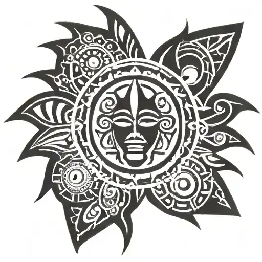 Taino Aborigen Tatto Sun Symbol