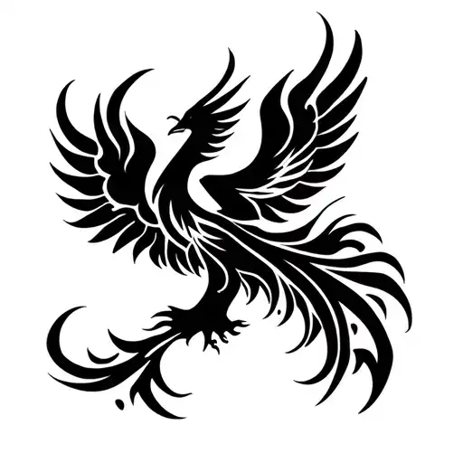 Phoenix Rising From Flames