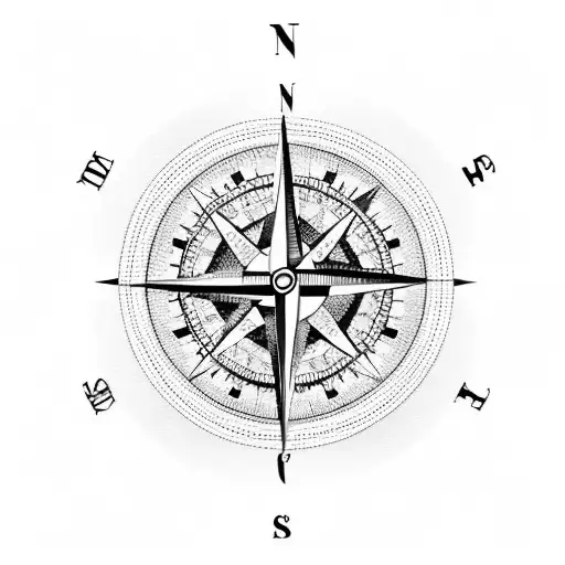 Compass With Yupik Masks On Each Pole