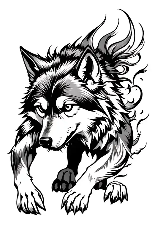 Wolf Crawling Up An Arm