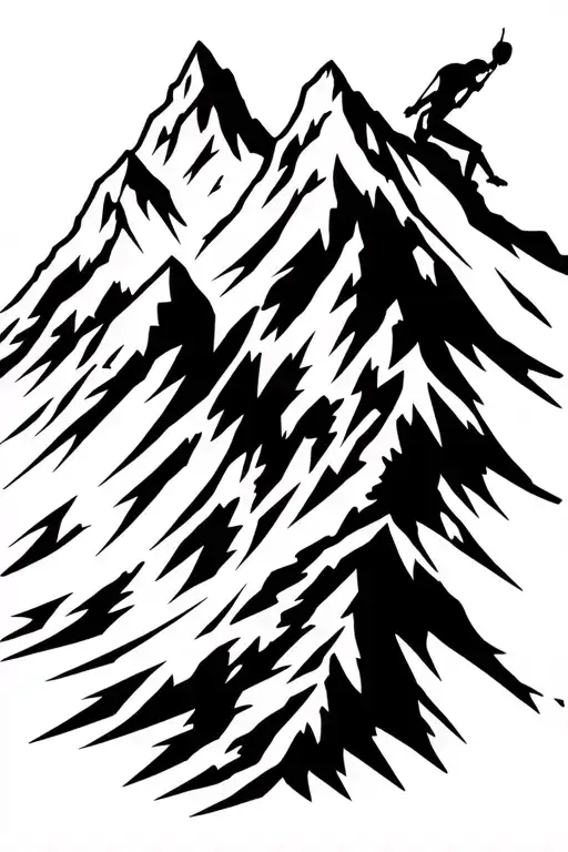 Montains Climber Reaching
