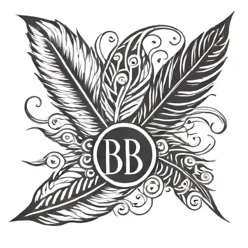 Feather With Bb Initials Incorporated