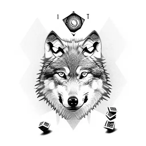 Wolf With Pendulum Playing Scrabble