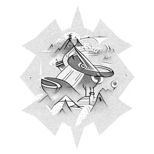 Trippy Space Landscape With A Festival Stage And Dancing Crowd