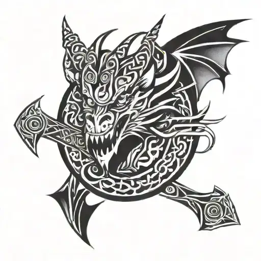 Dragon And Axe