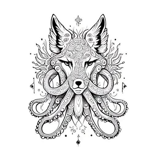 Mehndi Sleeve Octopus Wolf Phoenix