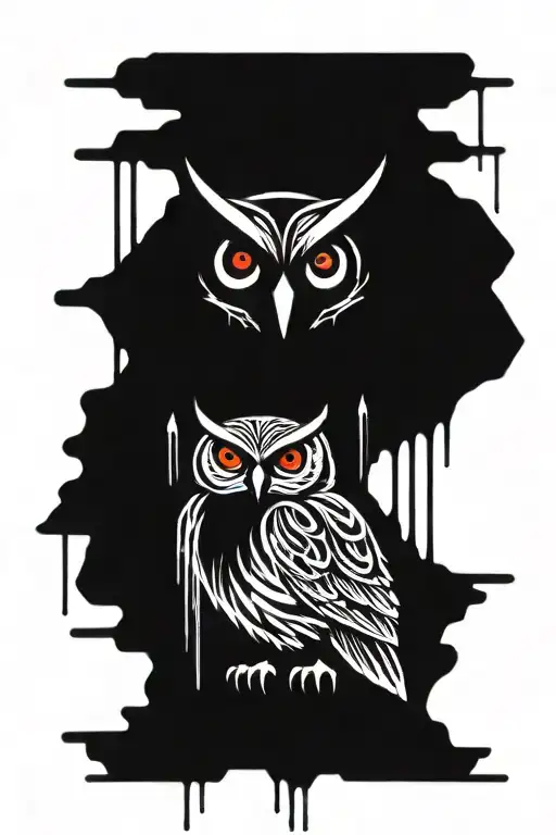Owl Dripping Blood