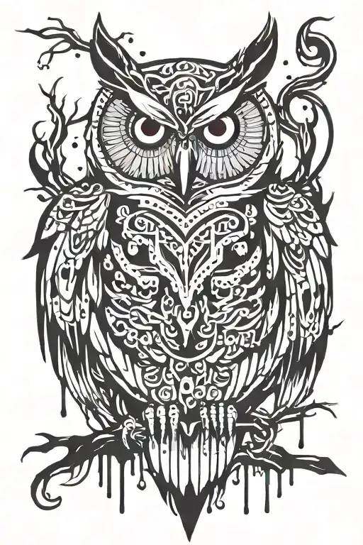 Owl Dripping Blood