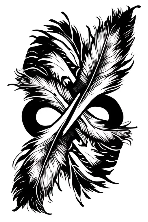 Feather And Infinity Sign